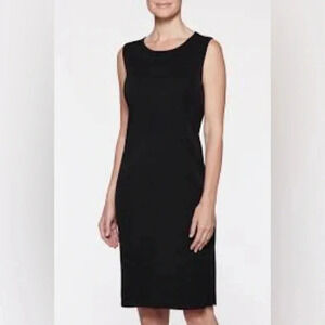 Anne Klein black sleeveless sheath dress round neck Size 2